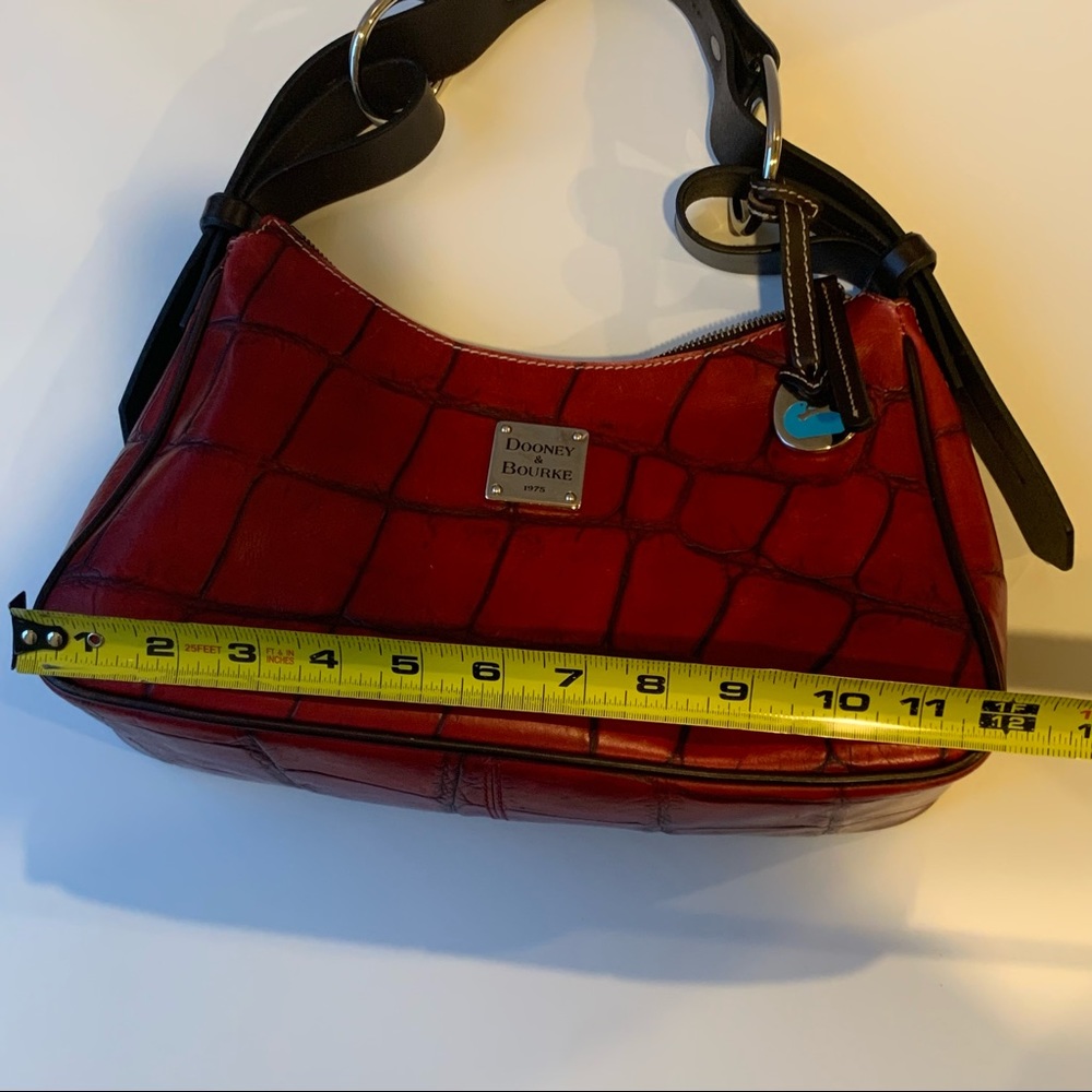 Vintage, Crocodile Dooney & Bourke Shoulder Purse - Red - Picture 6 of 16